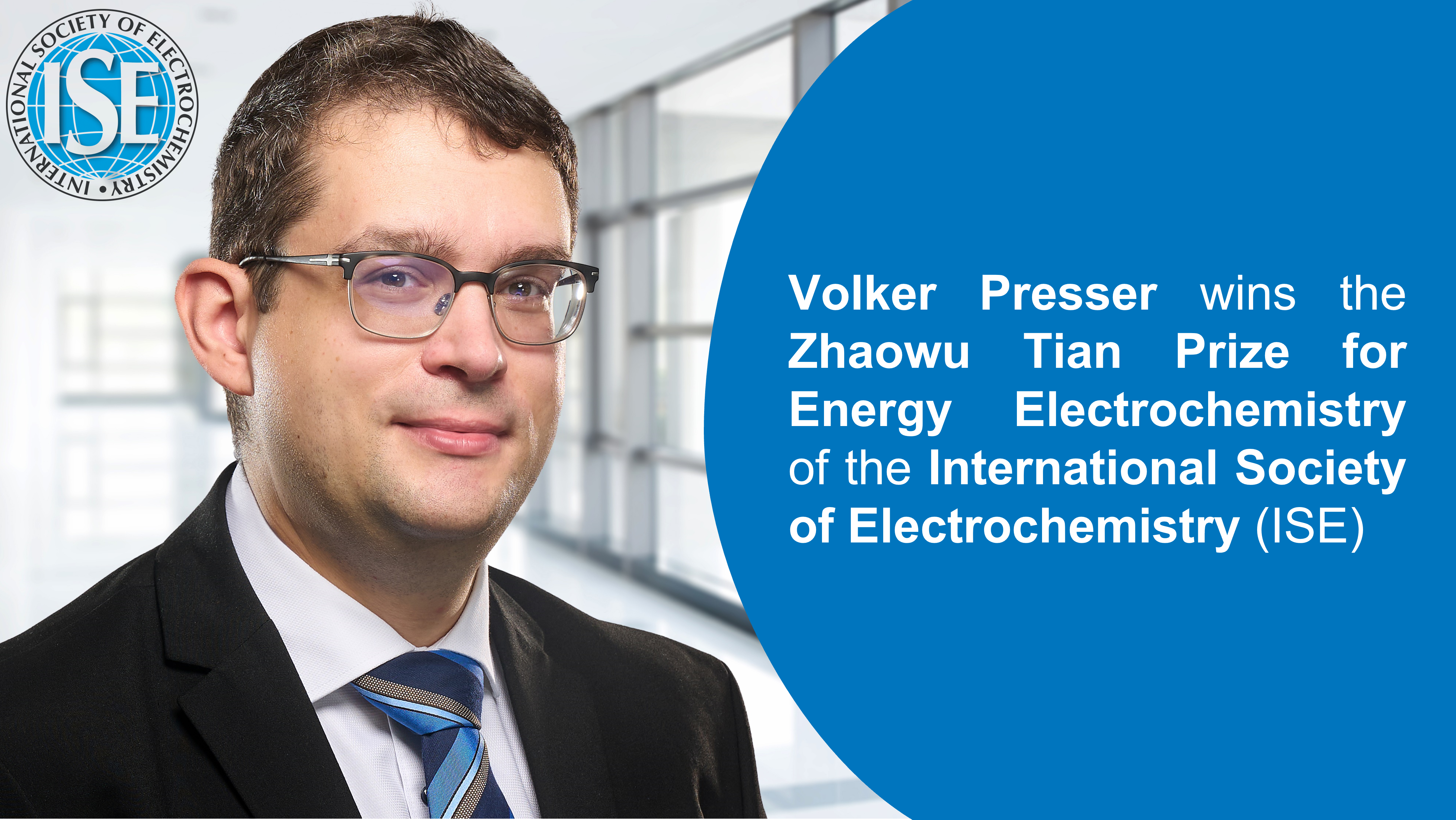 Volker Presser receives Zhaowu Tian Prize for Energy Electrochemistry
